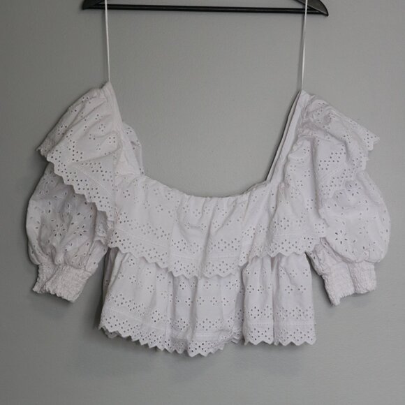 ZARA White Lace Off-Shoulder Top – Cute & Chic Summer Style - Picture 2 of 2